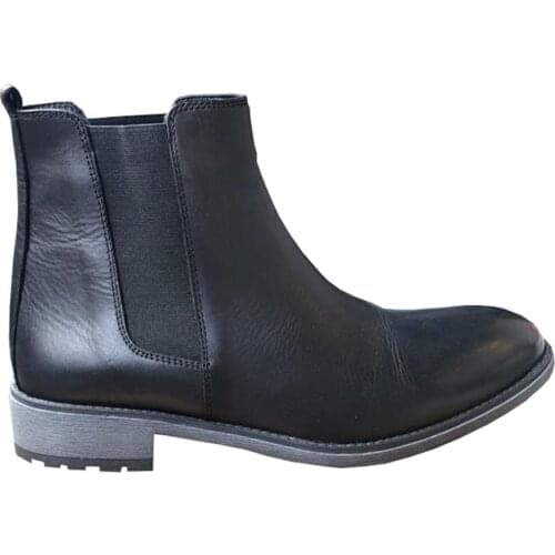 Mens Black Genuine Leather Chelsea Boots Marcomen MRC3836SİYAH