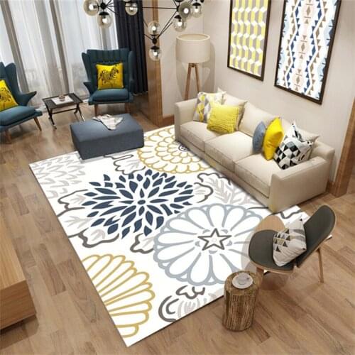 Nordic Simple Alfombra 3D Carpet Printing Bedroom Office Crystal Velvet Mat Living Room Coffee Table Rugs