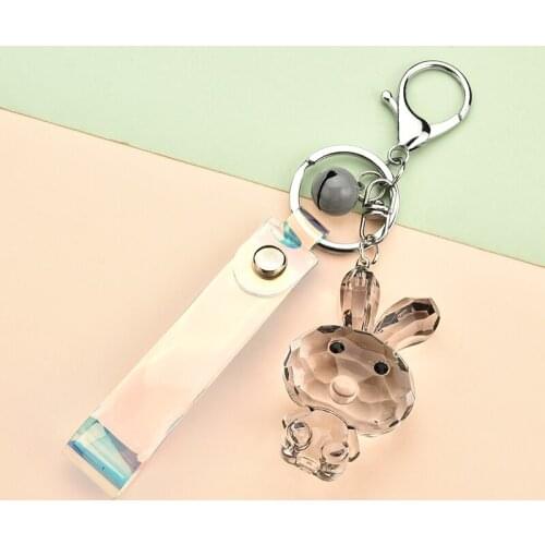 New Cartoon Rabbit Keychain for Girl Bag Key Chain Animal Pendant Car Key Alloy Accessories Key Ring Holder Jewelry EH023
