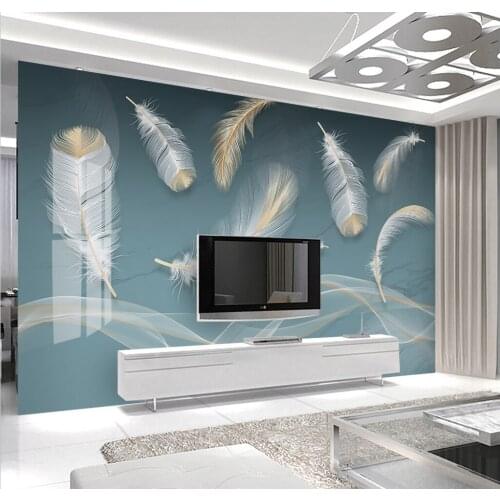 Beibehang custom papel de parede 3D Marbled Feather wallpapers for living room background wall wallpaper home decor wall sticker