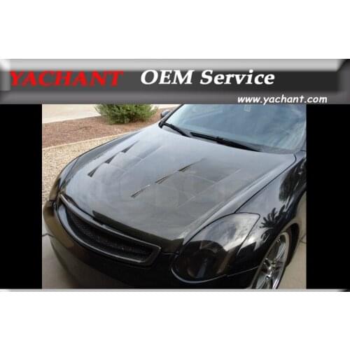 Car-Styling Carbon Fiber Front Hood Fit For 2003-2007 Infiniti G35 2D Coupe TS Style Hood Bonnet
