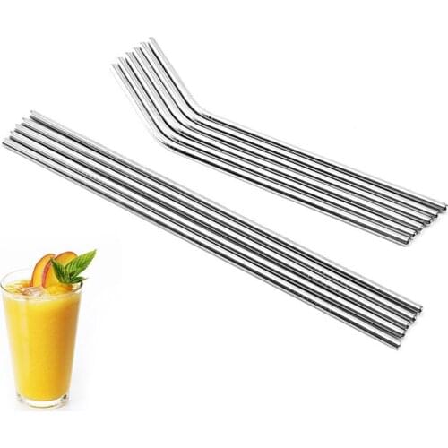 Stainless Steel Straight and Curved Straws Metal Straw Reusable Metal Straws Reusable Waterbottle with Straw Reusable