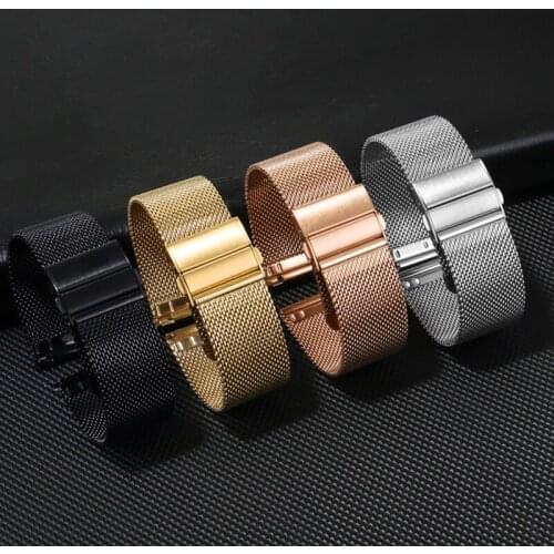 Mens and Womens Ultrathin Stainless Steel Watchband For Tissot DW Casio Milanese Watch Chain 16 18 20 22mm Quick Release