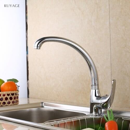 RUYAGE Kitchen Faucets 360 Degree Tap For Kitchen Swivel Solid Zinc Alloy Kitchen Mixer Cold and Hot Single Hole Water