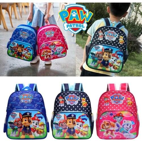 Paw Patrol School Bag Backpack Cartoon Lighten Kindergarten Bag Chase Skye Marshall Figure Print for Kids New Year Gift 2-8Y