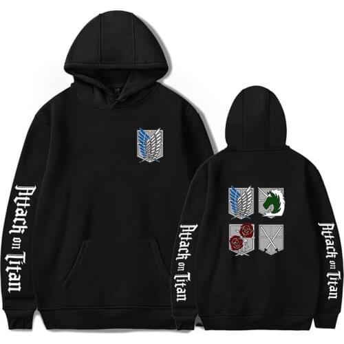 Harajuku Sweatshirt Attack On Titan Cosplay Print Hoodies Japan Comics Hiphop Style Good Quality Jacket Casual Clothes