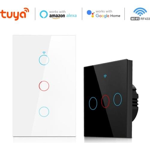 Tuya Smart Life WiFi Touch Sensor Light Switch Neutral Wire Required Remote Voice Control For Alexa Google Home Led Lamp Switch