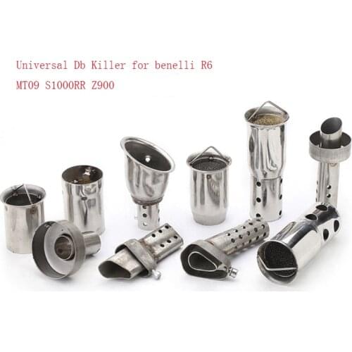 Universal 51/60MM Front Mid End Catalyst DB Killer for Motorcycle Exhaust Muffler Noise Sound Eliminator MT07 S1000RR Z750