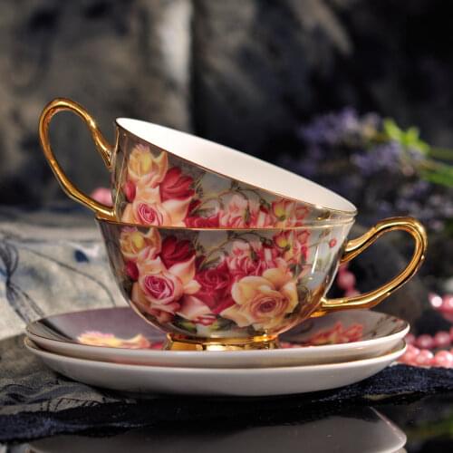Retro European Style High Quality Bone Porcelain Cup Set Ceramic Cup British Afternoon Tea Cup Black Tea Creative Gift