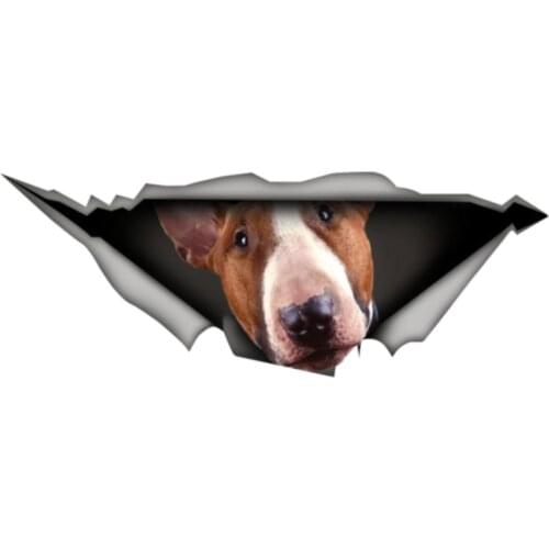 13cm x 9cm Funny Staffordshire Bull Terrier Car Sticker Torn Metal Decal JDM Car Trunk Decor Motorcycle Graphic