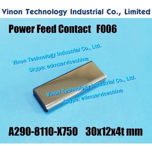 2pcs) A290-8110-X750 23x12x4tmm Power Feed Contact F006-1(23) Upper&Lower for Fanuc C,iA,iB,iD,1iE series A2908110X750 edm powe