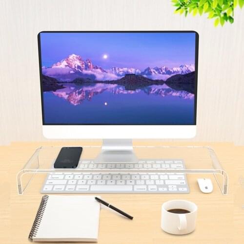 2021 HOT SALE!Premium Acrylic Computer Monitor Stand Neck Protection Multi-media Desktop Stand Computer Monitor Riser