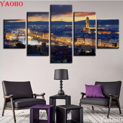 5D DIY Diamond embroidery Aesthetical Florence City Cathedral Bell Tower picture Mosaic Diamond Painting Full Square Round