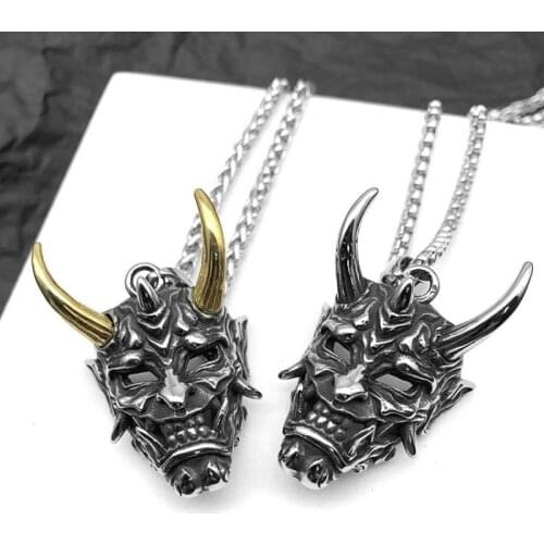 Personality Retro Punk Ghost Skull Mask Pendant Necklace Cool Guy Rock Party Jewelry