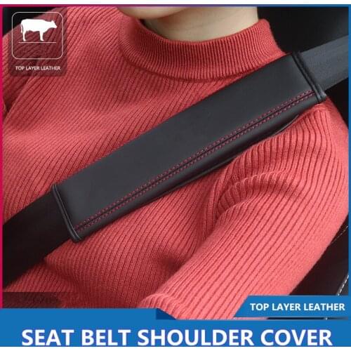Car Accessories Leather Shoulder Pads Cushion Harness 2pcs / pair car seat belt cover with car padding Interior safety belt
