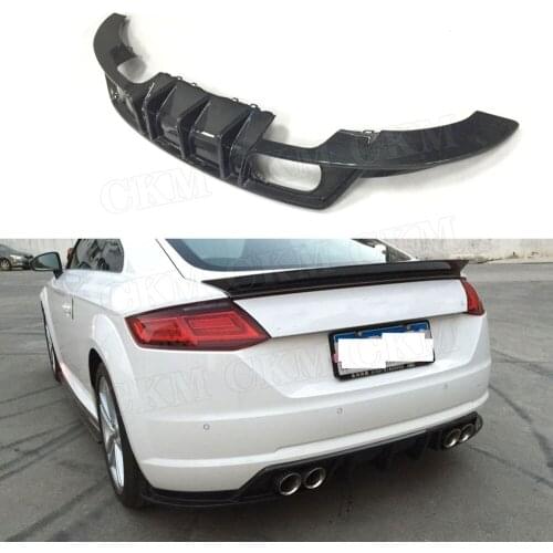 Carbon Fiber Rear Lip Diffuser For Audi TT TTS TTRS 2014-2017 BT Style Car bumper protector Quad Exhaust Two Outlet