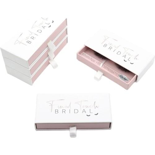 White Pink Drawer Eyelash Case Eyelash Packing Custom Private Label Lash Packaging Box Wholesale Mink Lashes With Packaging
