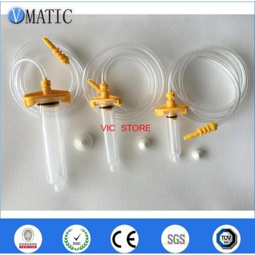 Free Shipping Yellow 5cc/10cc/30cc Glue Dispenser Syringe Barrel Syringe Adapter (Each Size Have 2 Sets, Totally 6 Sets)