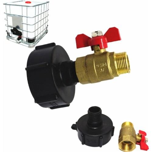 IBC Ton Barrel Faucet Tank Outlet Tap Thread Connector Valve Fitting Accessories Brass Faucet IBC Tank Valve Fitting Part