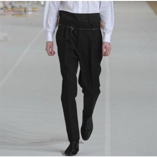 27-44 Mens Suit Pants Casual Trousers High Waist Slim Casual Hairstylist Feet Tapered Pants Tide Beam Leg Pants 2020 Autumn New