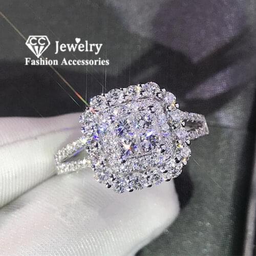 CC S925 Silver Wedding Rings For Women Cubic Zirconia Bridal Engagement Promise Ring Romantic Fine Jewelry Drop Shipping CC3140