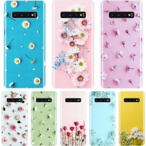 Silicone Phone Case For Samsung Galaxy Note 10 Pro Rose Flower Floral Yellow Soft Back Cover For Samsung Galaxy S10E S10 Plus 5G
