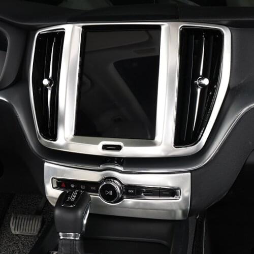 Car Central Console Navigation Screen Frame Decoration Sticker Trim For Volvo XC60 2018-20 Volume Knob Panel Modified Decals