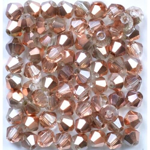 Red copper Color 100pcs 4mm Bicone Austria Crystal Beads charm Glass Bead Loose Spacer Bead for DIY Jewelry Making