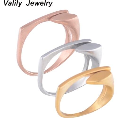 EdgLifU New Arrival Gold Matte Ring Simple Round Geometric Design Rings For Women Stainless Steel Fashion Ring Jewelry