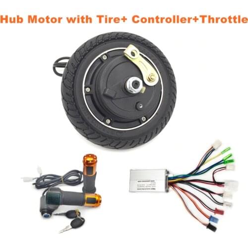 24V 36V 48V 350W Electric Kick Scooter 8 inch Hub Motor with Tire and Ebike Digital Throttle Controller Drift Car Hub Wheel Kit