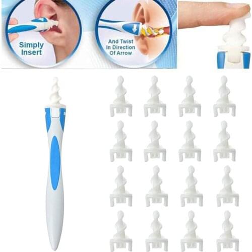 2020 Ear Cleaner Silicon Ear Spoon Tool Set 16 Pcs Care Soft Spiral For Ears Cares Health Tools Cleaner Ear Wax Removal Tool