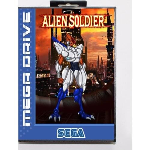 Hottest Alien Soldier 16 bit MD Game Card With Retail Box For Sega Mega Drive For Genesis