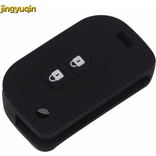 Jingyuqin For Nissan Qashqai Micra Navara Almera 3 Buttons Remote Silicone Car Key Cover Case Folding Flid Key