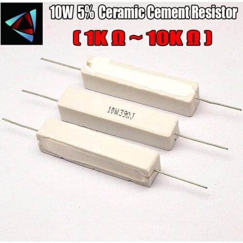 10W 5% 1K 2K 3K 10K ohm R Ceramic Cement Resistor / Resistance Passive Component