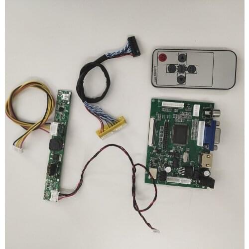 Kit Work for CLAA102NA0ACW 1024x600 DIY LVDS panel 30pin LED 2AV HDMI VGA LCD remote Controller Board Screen driver monitor