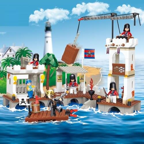 Pirates The Caribbean Series Building Blocks DIY Assembled Bricks Toys With 6 Action Figures Christmas Favorite Gift toys