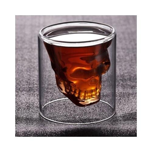 Creativity Skull Wine Glass Mug Latte Coffee Whiskey Transparent Glass Cup Vodka Drinking Bar Club Wine Glass Drink Cup Wine Set