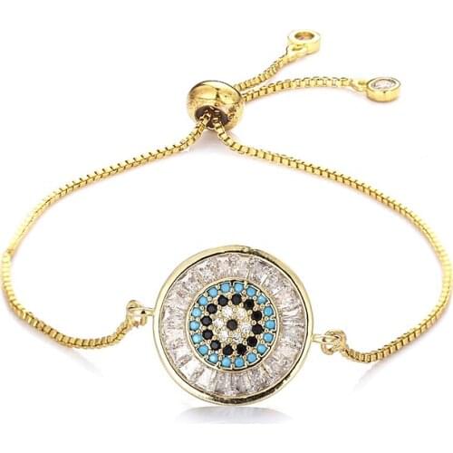 Fashion womens rainbow plam bracelets jewelry gold cz colorful zircon bracelet bangle adjustable chain bracelet for women