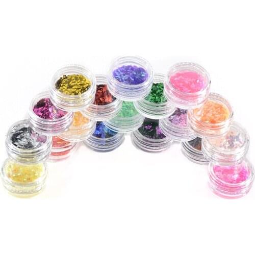 Fashion Nail Glitter Powder 18 Colors Nail Art Decoration Rhombus Paillette Glitter Nail Tool