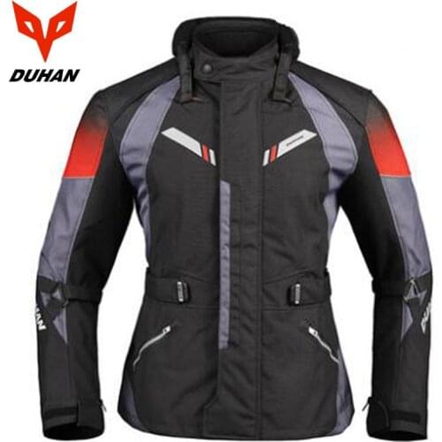 Winter waterproof warm DUHAN Motorcycle Jacket Men Windproof Moto Riding Jacket Clothing Clothes with Cotton bile CE Protector