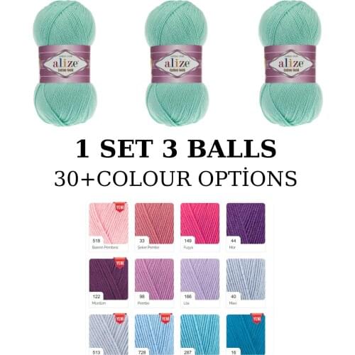 Yarn 1 Set (3 Balls) Alize Cotton Gold Knitting Yarn (1 Ball: 100 Grams / 330 Yards) Crochet Tool Kit