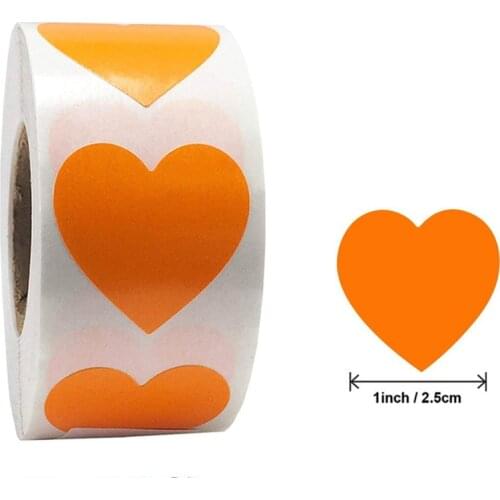 Love Heart Stickers Colorful thank you Sticker 1Inch orange,white,black,blue Stationery seal labels 1000pcs wedding marry party