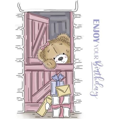 Enjoy your Birthday Bear 3x4 inch Clear Stamps For DIY Scrapbooking HandCraft Paper Cards Transparent Stempels Silicone Seal New