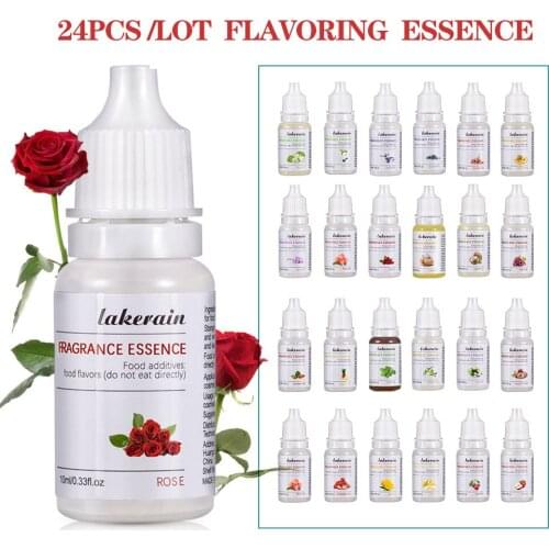 24Pcs Natural Flavoring Essence for Handmade Cosmetic Lip Gloss Base Lipgloss DIY Food Grade Fragrance Wholesale Essential oils