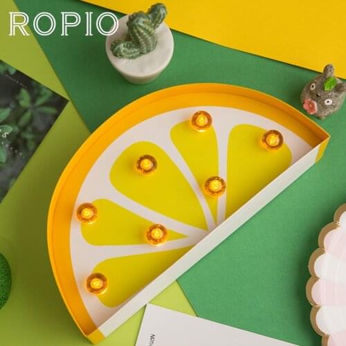 ROPIO 3D Lemon Night Light Paperboard Marquee Indoor Home Decorative Neon Light Figurine Tube Desk Lamp with Adjustable Dimmer
