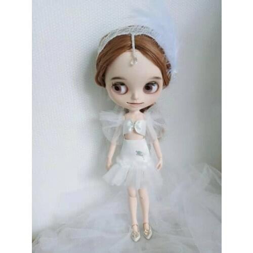 Blythes doll clothes suitable for 1/6 size new angel bow blouse + skirt + hat 3 suits high-end evening dress 30cm doll pillow