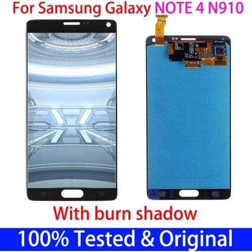 ORIGINAL 5.7'' Burn Shadow LCD Replacement For SAMSUNG Galaxy Note 4 Note4 N910 N910A N910F LCD Display Touch Screen Digitizer