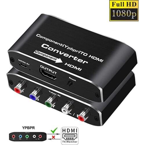 2020 YPbPr to HDMI converter 4K 60Hz video audio converter adapter for DVD PSP Xbox PS2 to HDTV monitor 5RCA RGB to HDMI convert