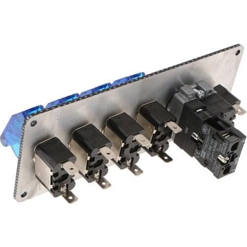 Auto Engine Ignition Switch 6 in 1 Panel Carbon Fiber Integrated Start Panel Switch- Only for Racing Cars