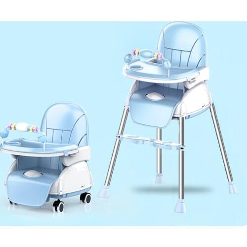 Portable Kids Dining High Chair With Free Washable Leather Seat Cover Washable Dining Food Tray Baby Table Chair